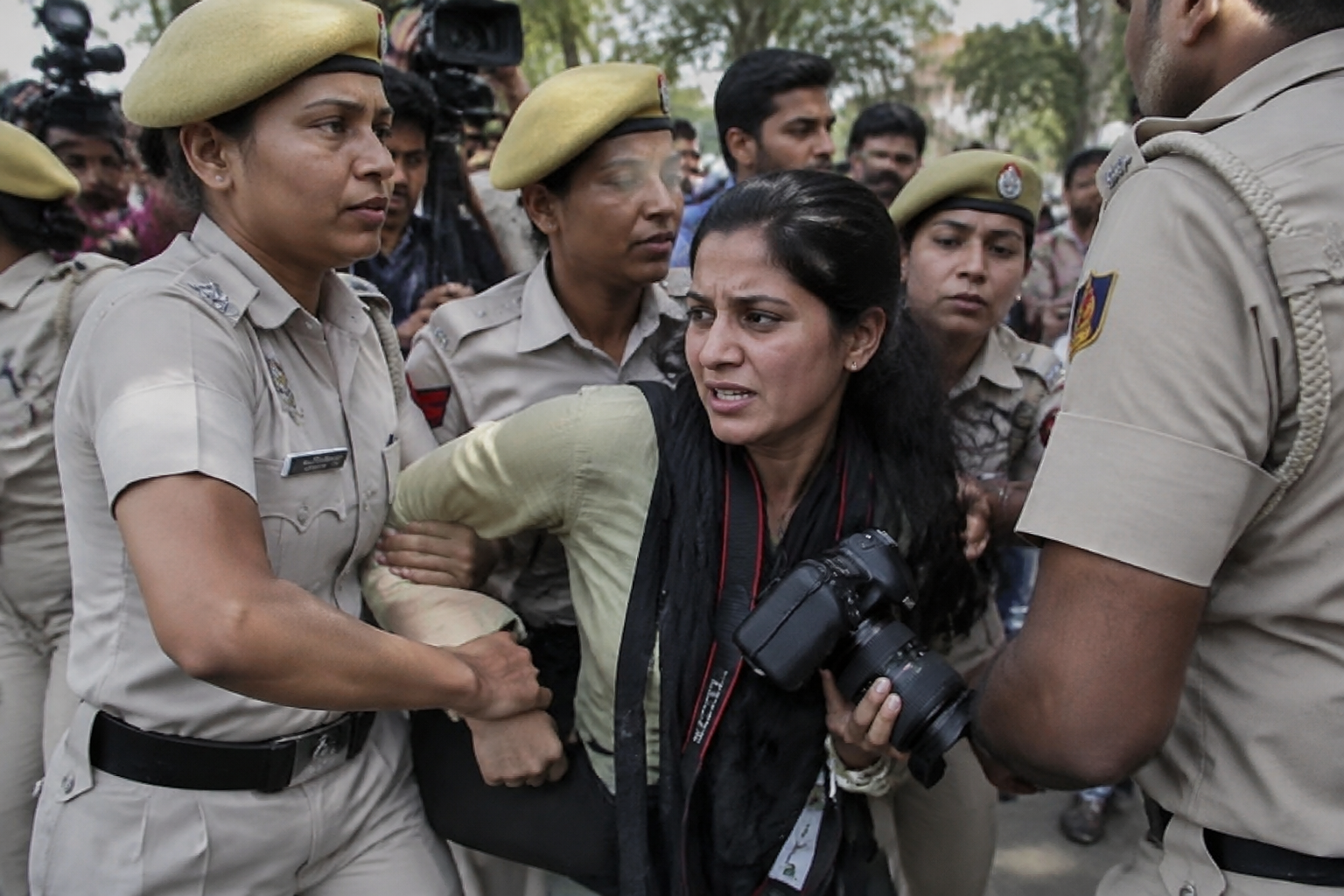 Indian police accused of sexually harassing journalists at protest