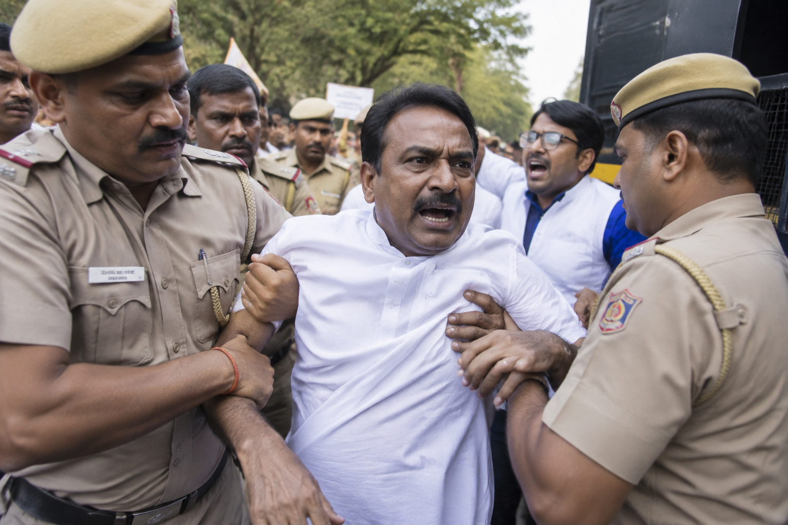 Indian opposition MPs detained during protest against election chief