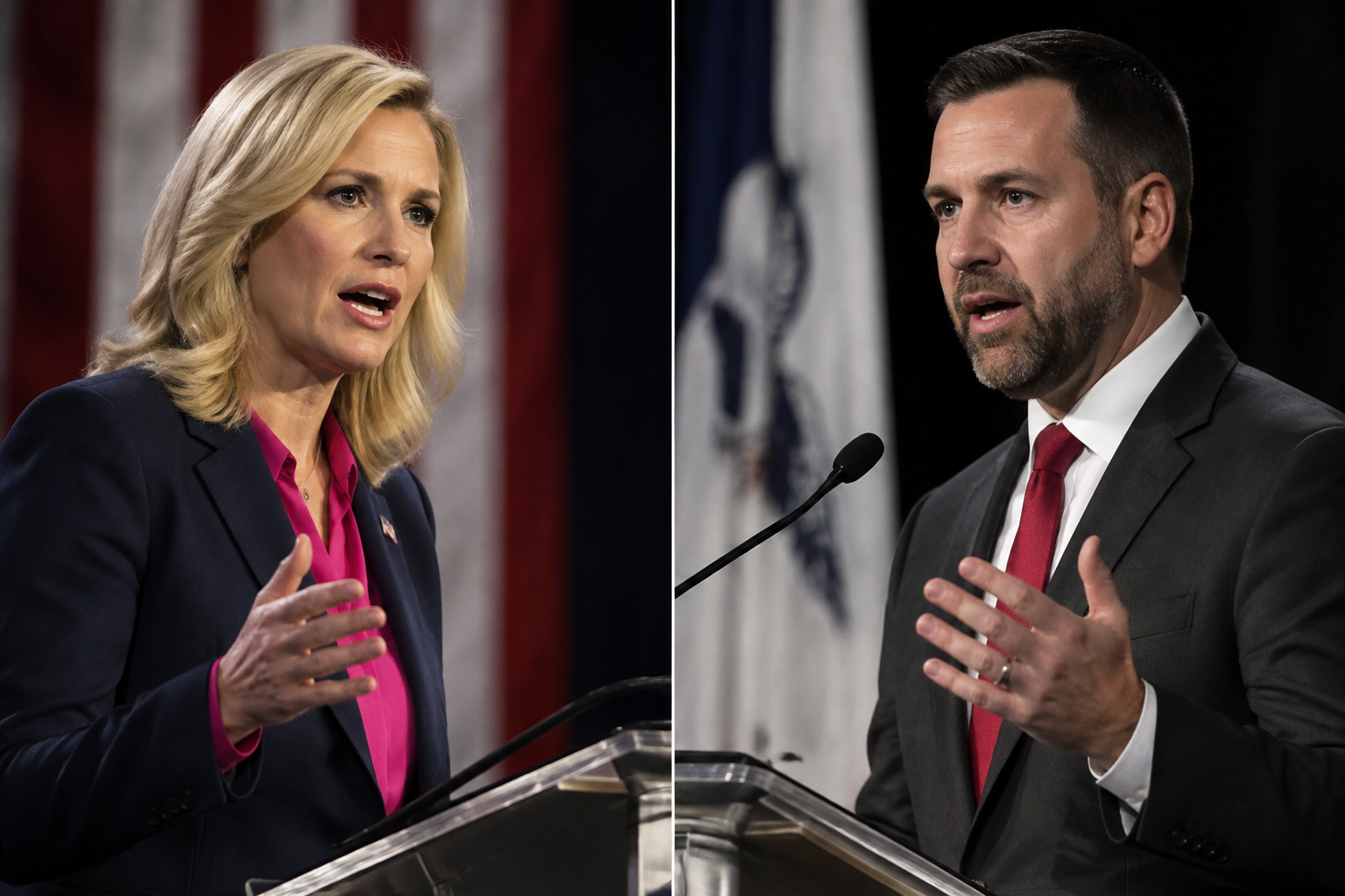 Ashley Hinson and Josh Turek Spar in First Iowa Senate Debate