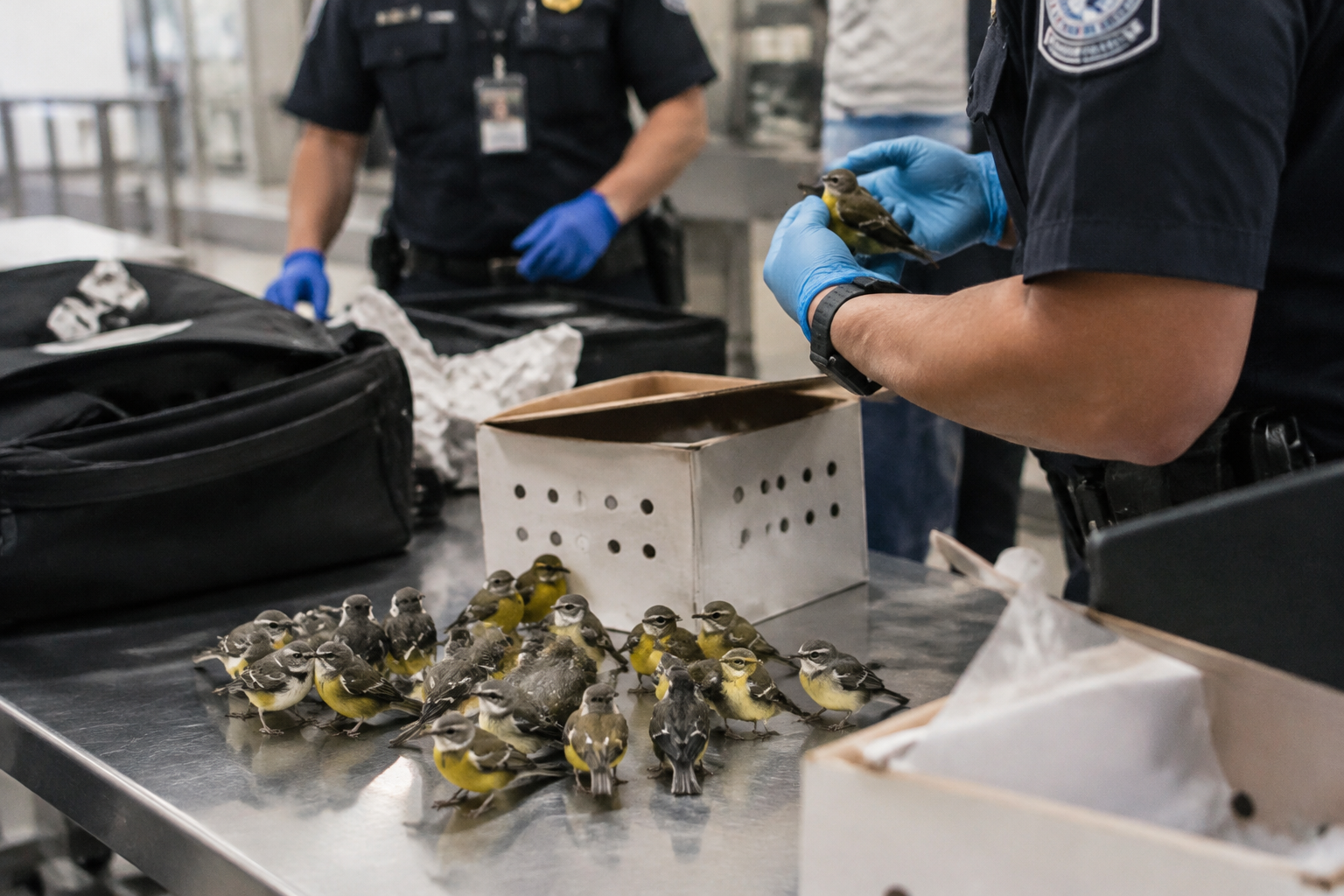 21 Live Birds Found Hidden in Travelers’ Clothing at Miami Airport