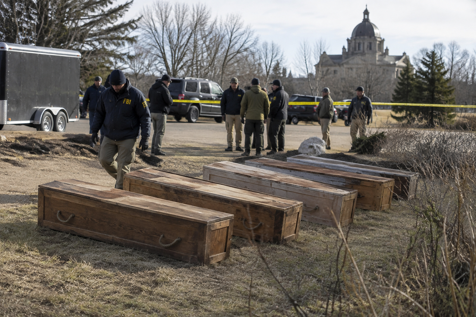 7 Coffins Found Near North Dakota Governor’s Residence in Bismarck