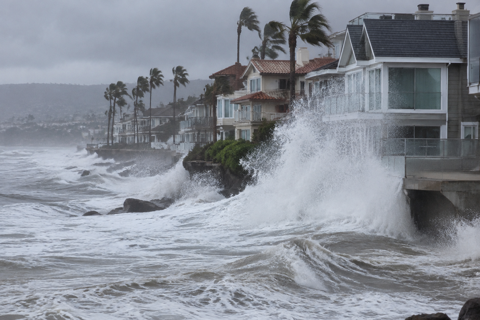 Storm Rachel hits Southern California homes with waves, floods parts of Las Vegas