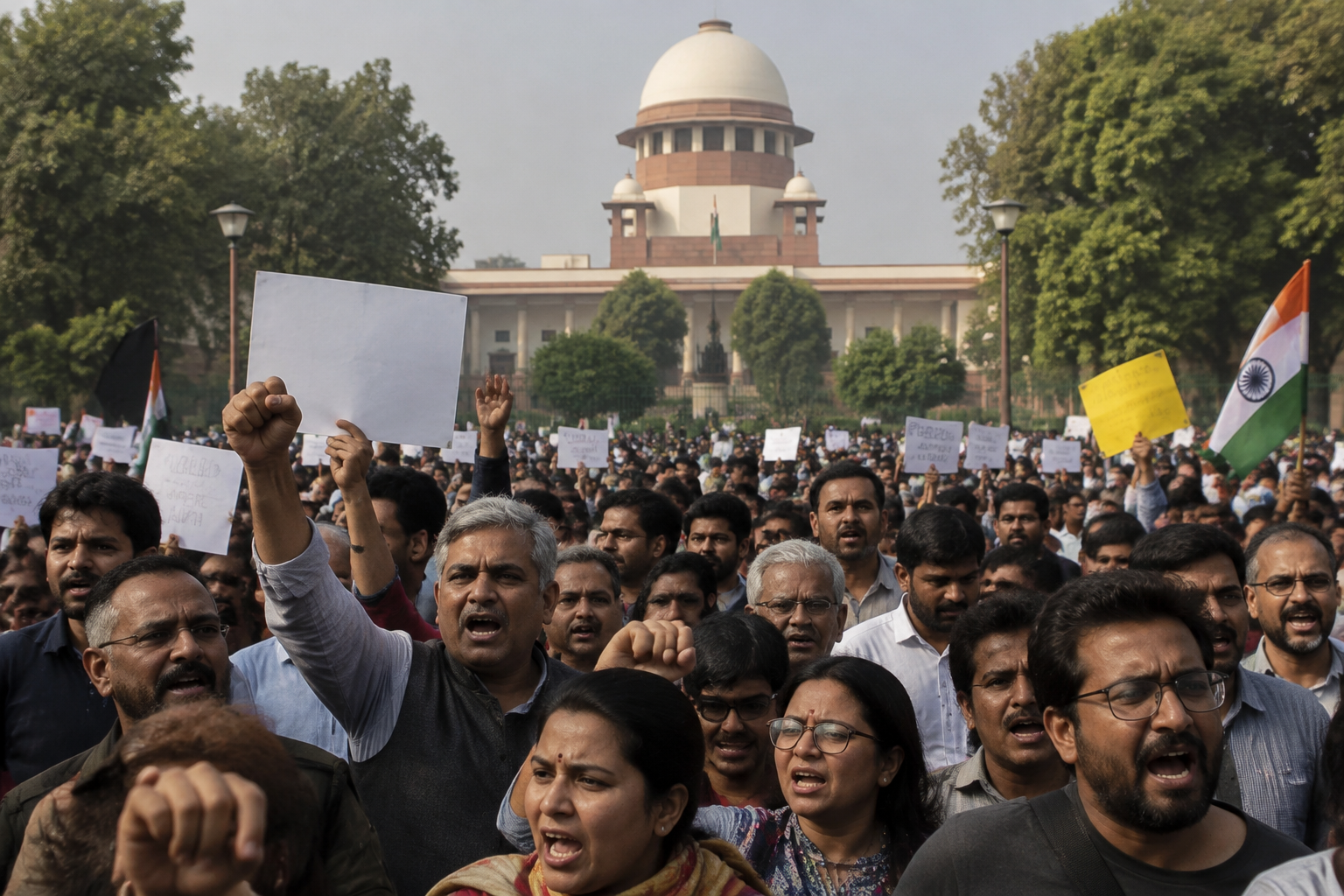Thousands march to India's Supreme Court calling for election chief to resign
