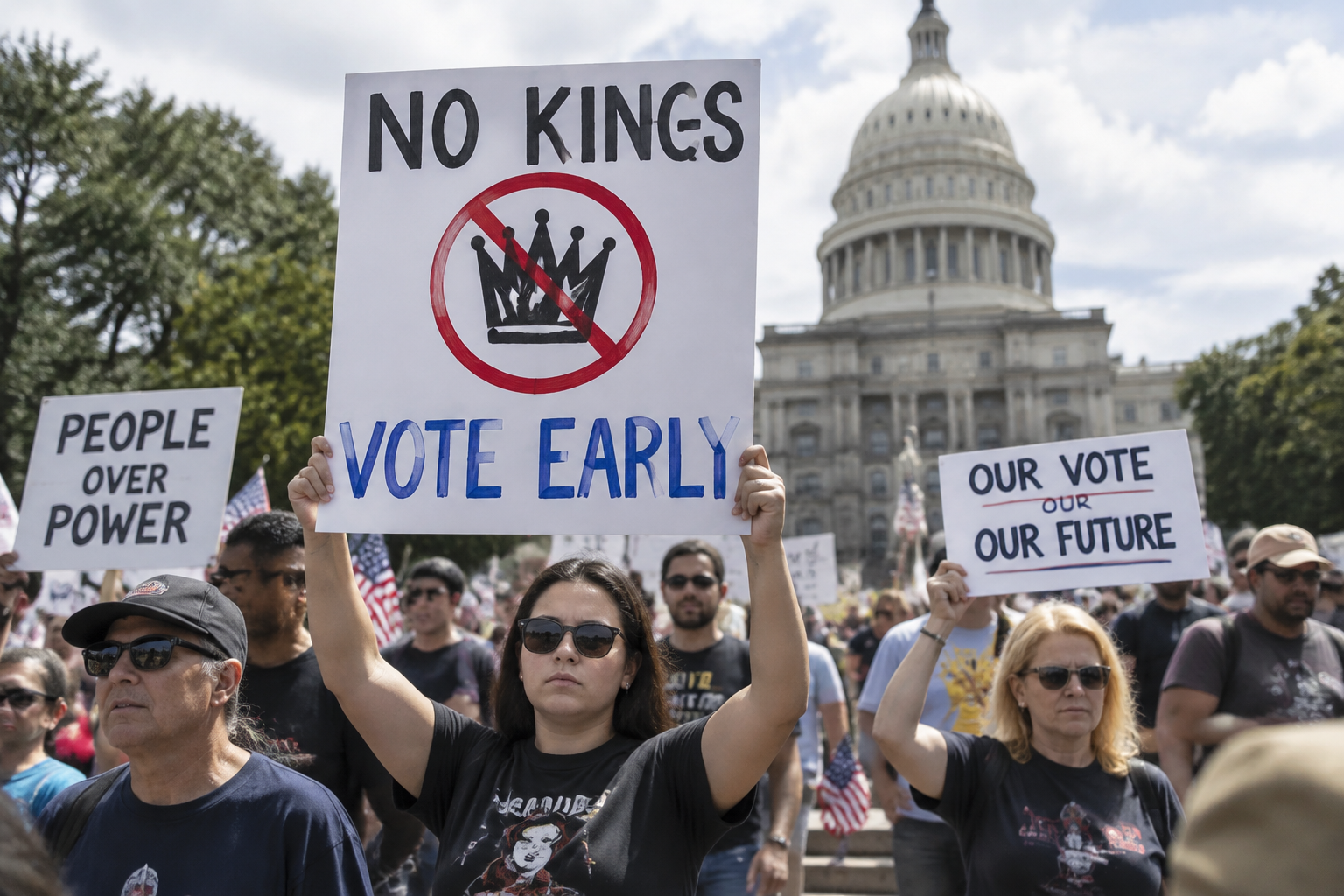 ‘No Kings’ Rally Organizers Push Early Voting Ahead of Midterms