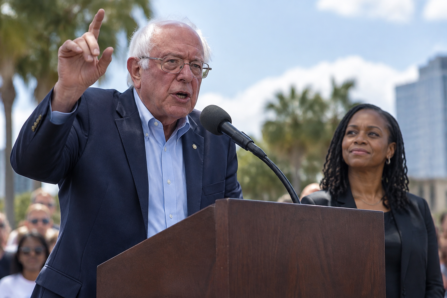 Bernie Sanders Rallies in Tampa for Florida Senate Candidate Angie Nixon