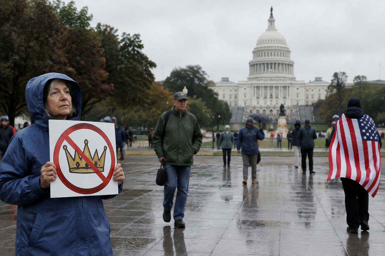 Voting-Focused ‘No Kings’ Gatherings More Subdued as Many Democrats Stay Away