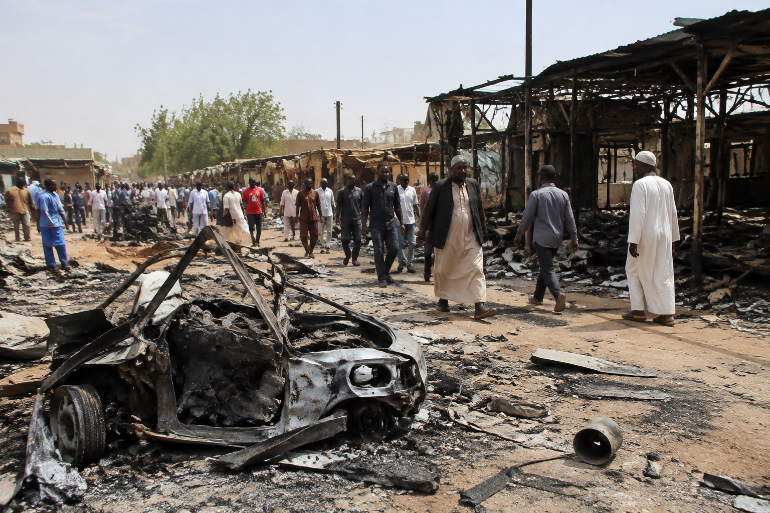 Drone strike near Sudan market kills 80 in al-Dibab