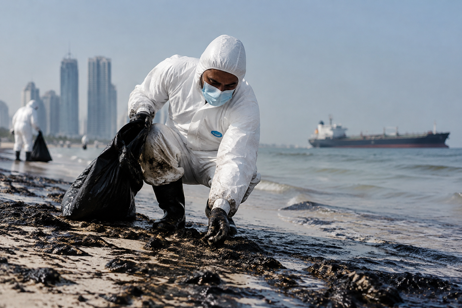 Oil spill reaches UAE beaches after tanker strike, threatening marine wildlife
