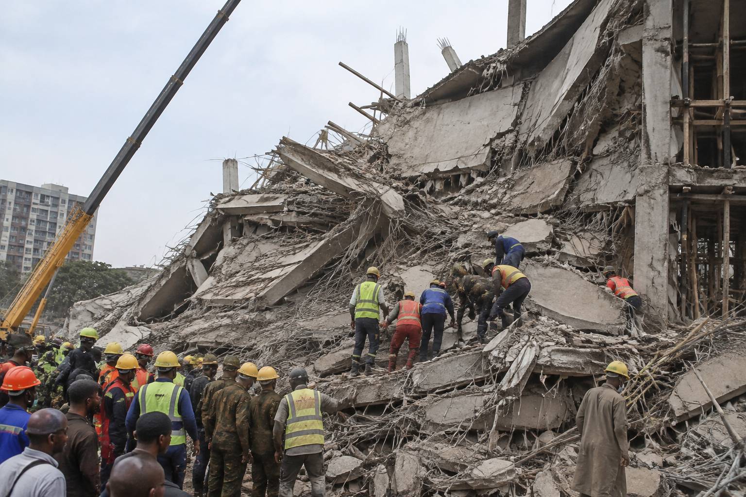 Seven missing after building under construction collapses in Kenya's capital