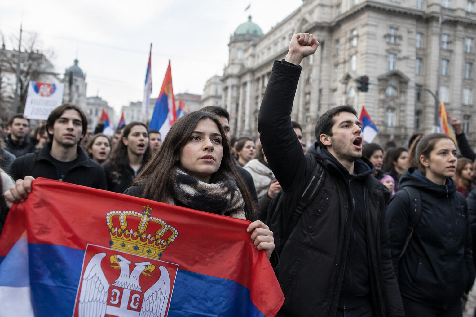 Serbia elections: Early reports point to record turnout as students challenge Vučić