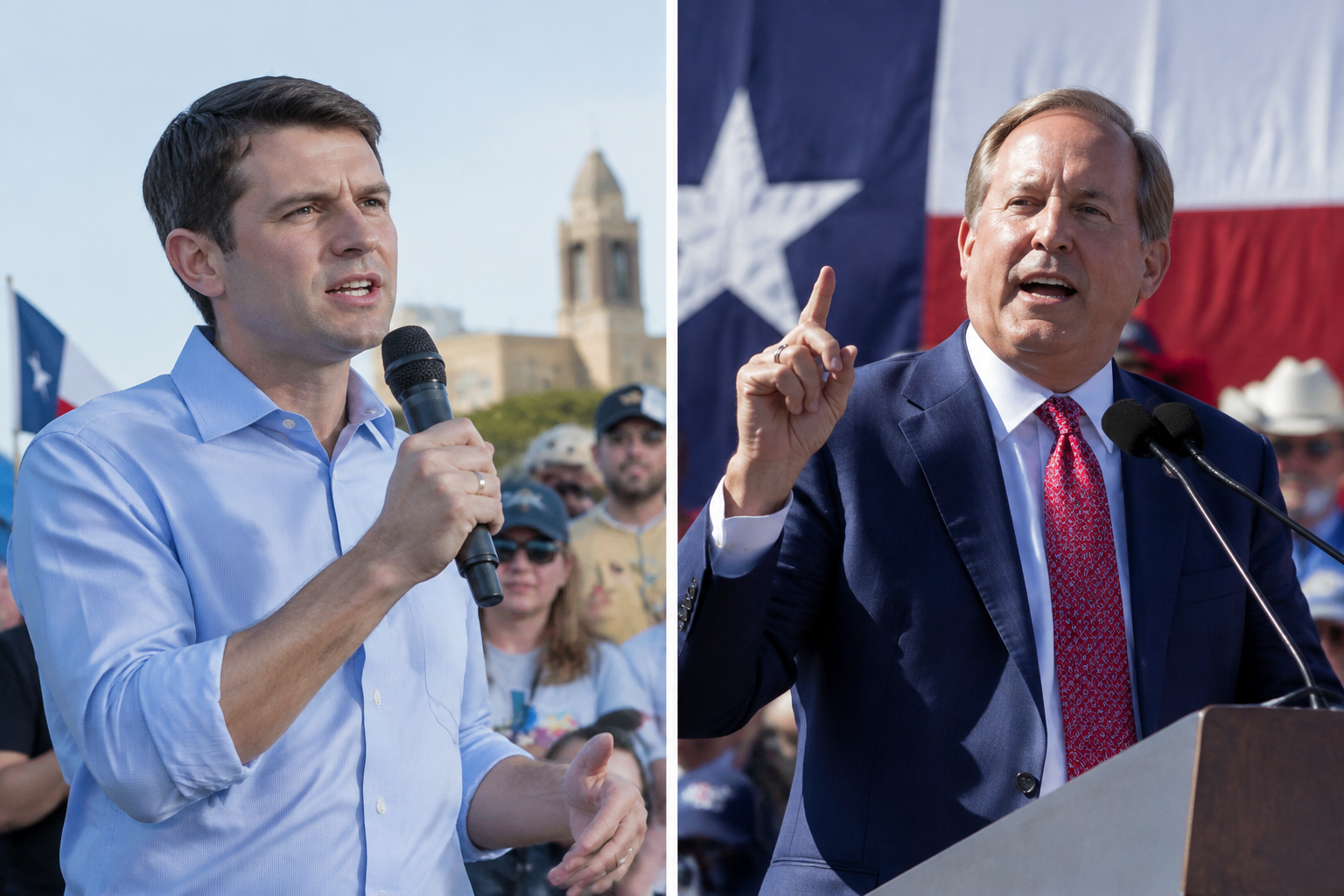 Texas Senate Rivals James Talarico and Ken Paxton Hold Dueling Lubbock Rallies