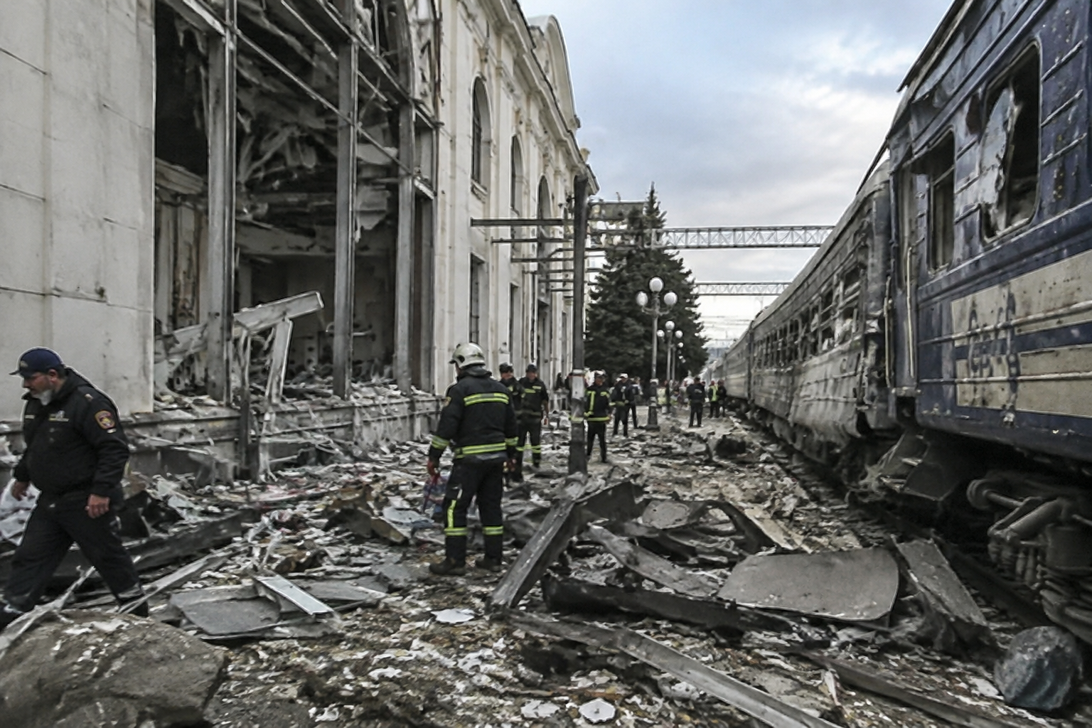 Russian drone strike on Ukrainian train station kills at least 13, officials say